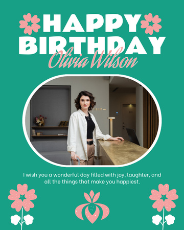 Plantilla de diseño de Cálidos deseos en el cumpleaños de una mujer maravillosa Instagram Post Vertical 