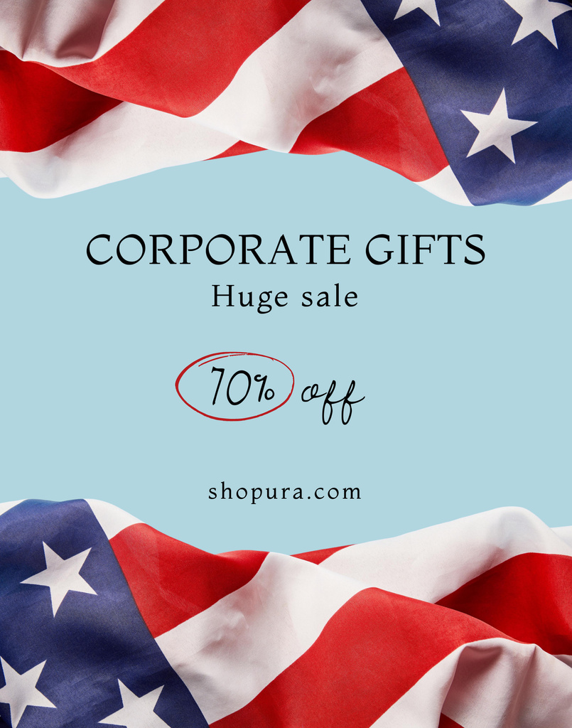 Beneficial Offer of Corporate Gifts on USA Independence Day Poster 22x28inデザインテンプレート
