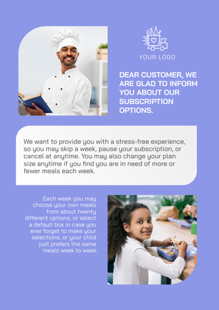 Designvorlage School Food Ad für Newsletter
