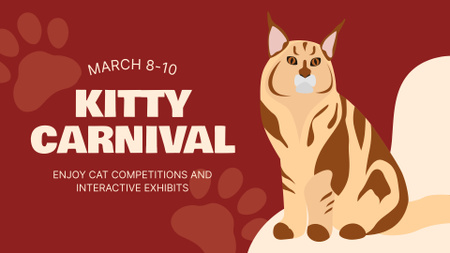 Cats Show and Competition FB event cover Design Template