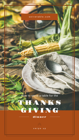 hálaadási ünnep koncepció kukoricával az asztalon Instagram Story tervezősablon