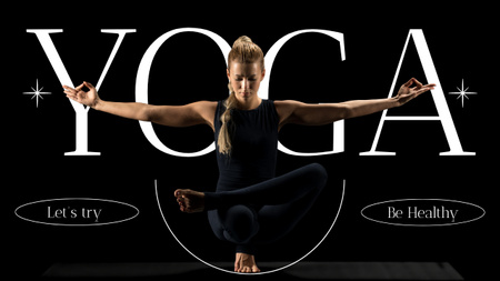 Yoga Classes Offer on Black Youtube Thumbnail Design Template