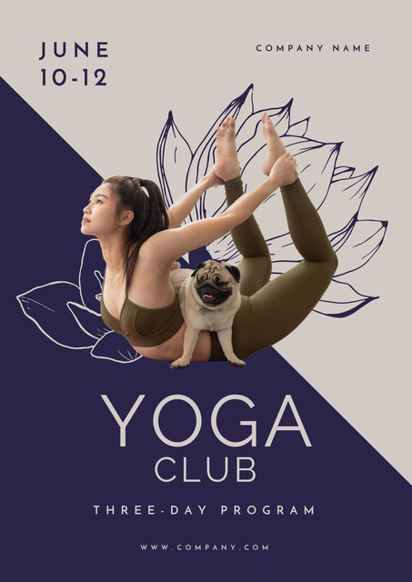 Designvorlage Yoga Club Poster  für Poster