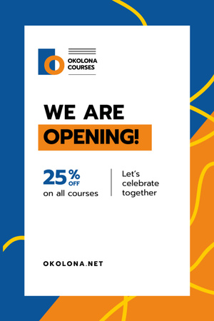 Education Courses Opening Offer Geometric Frame Flyer 4x6in Design Template