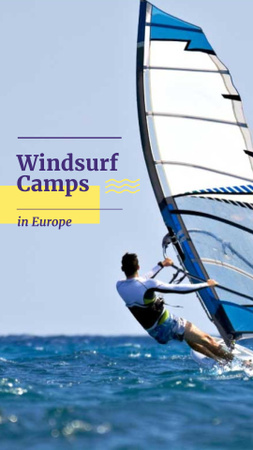 Ontwerpsjabloon van Instagram Story van Windsurf Camps Ad