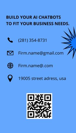 Advertising Firm with Cartoon Robots Business Card US Vertical Design Template