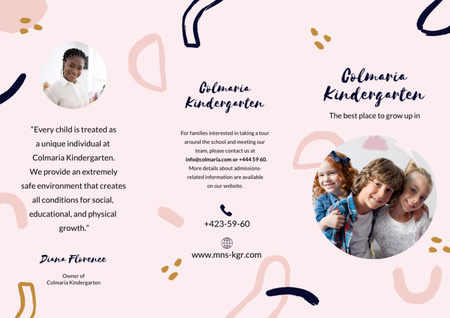 Oferta Jardim de Infância com Crianças Brochure Modelo de Design