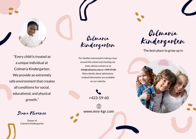 Kindergarten Offer with Kids Brochure tervezősablon