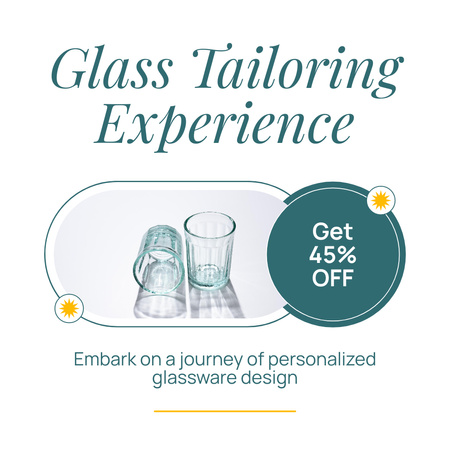 Copos de vidro personalizados com oferta de descontos Instagram Modelo de Design