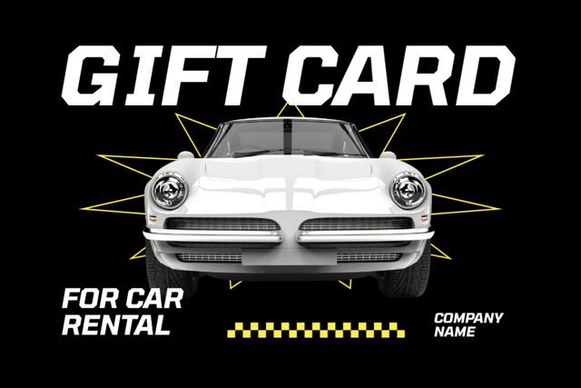 Template di design Car Rent Offer with Luxury Car Gift Certificate