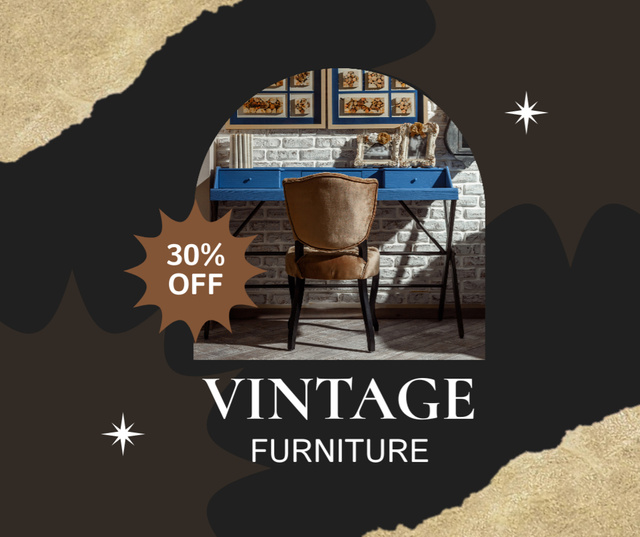 Template di design Antique-Inspired Furniture Deals In Brown Facebook