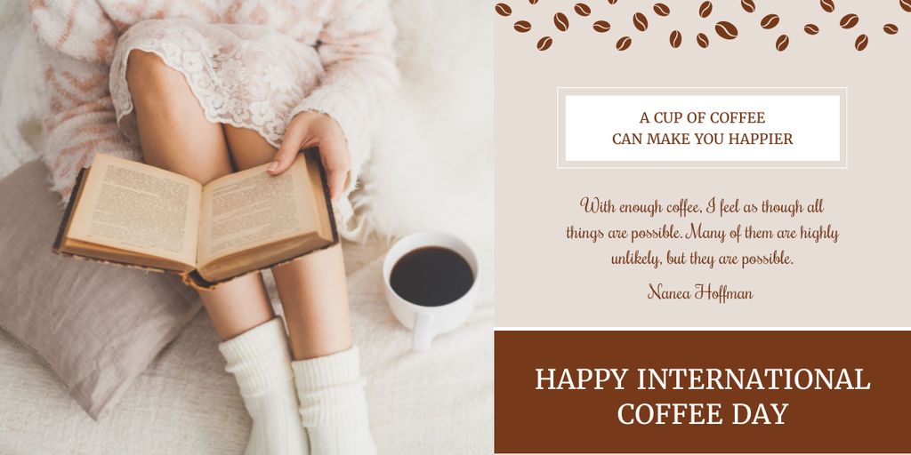 Inspirational Phrase about Coffee Imageデザインテンプレート