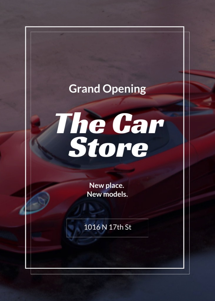 Car Store Grand Opening Announcement Flayer Πρότυπο σχεδίασης