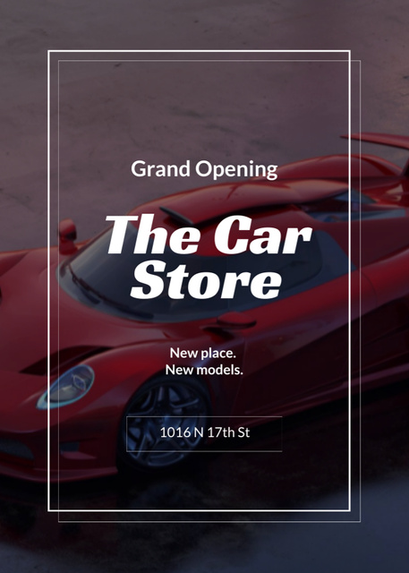 Car Store Grand Opening Announcement Flayer Design Template