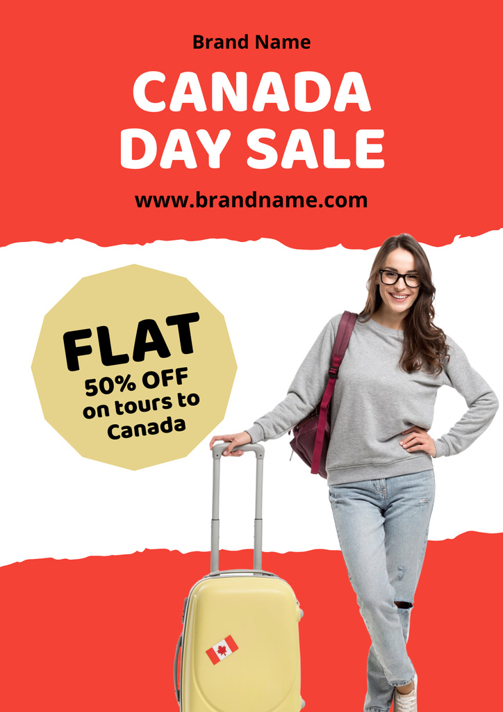 Canada Day Sale Announcement Poster Πρότυπο σχεδίασης