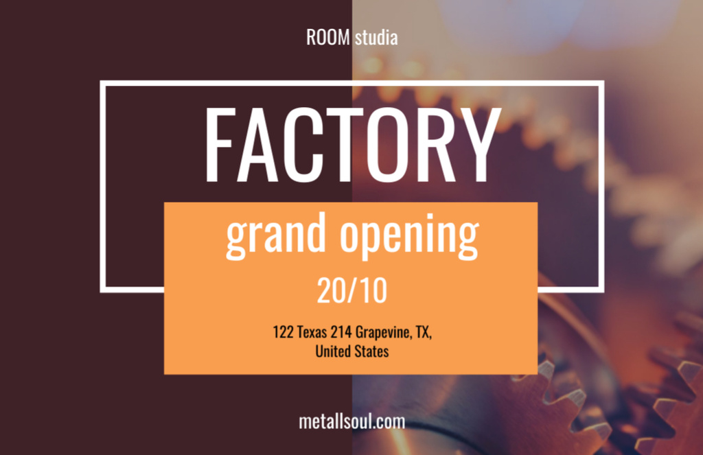 Modèle de visuel Factory Grand Opening Announcement with Mechanism - Flyer 5.5x8.5in Horizontal