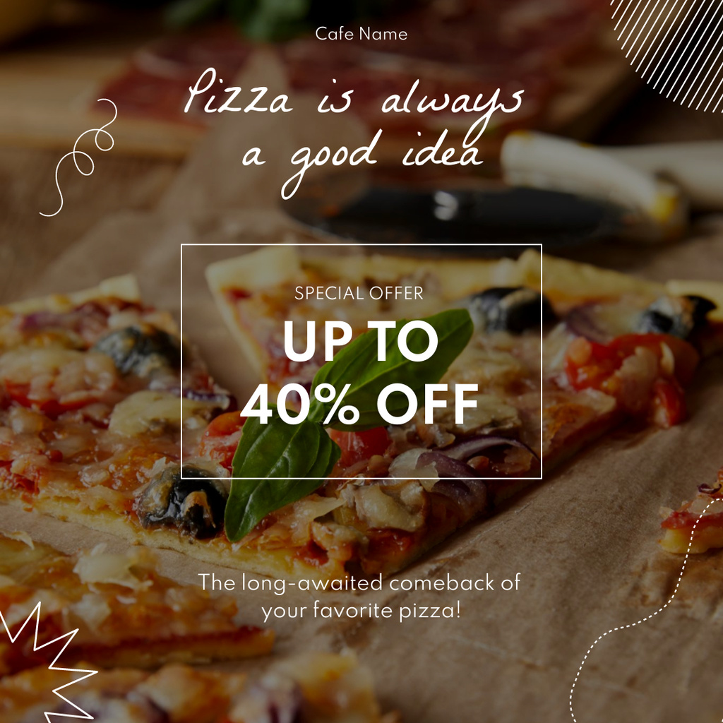Special Offer of Delicious Pizza Instagram Design Template