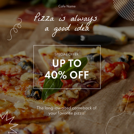 Template di design offerta speciale di deliziosa pizza Instagram