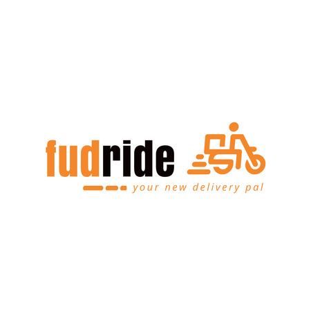 Delivery Services with Courier on Scooter Logo 1080x1080px – шаблон для дизайна