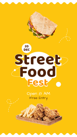 Plantilla de diseño de Anuncio del festival de comida callejera Instagram Story 