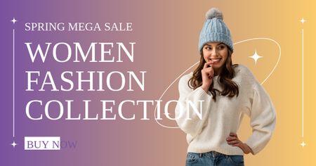 Spring Sale Announcement of Fashion Collection for Women Facebook AD – шаблон для дизайну
