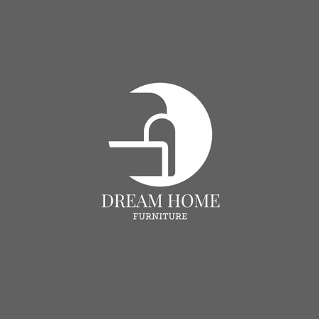 Platilla de diseño Furniture Shop Ad in Grey Logo