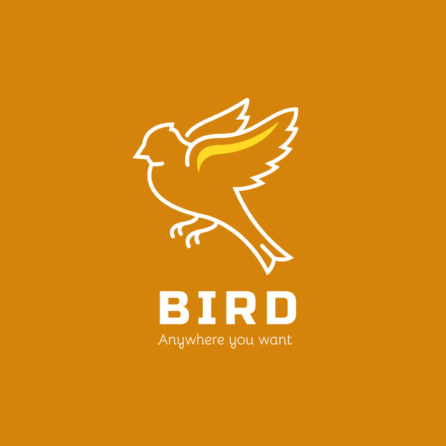 Company Emblem with Bird Logo 1080x1080px Šablona návrhu