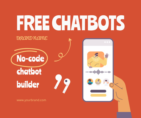 Platilla de diseño Free Online Chatbot Services Facebook