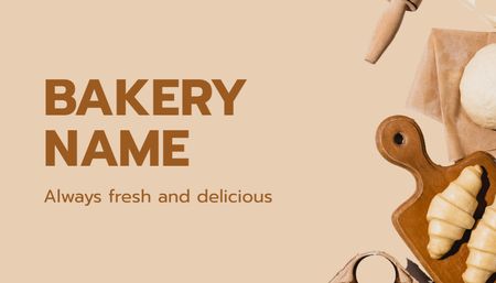 Platilla de diseño Bakery Ad with Dough for Croissants Business Card US