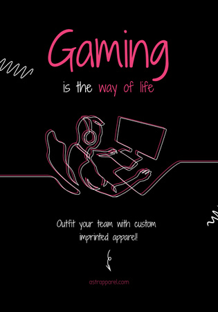 Ontwerpsjabloon van Poster 28x40in van Gestroomlijnde uitrusting voor gamingaanbieding in zwart