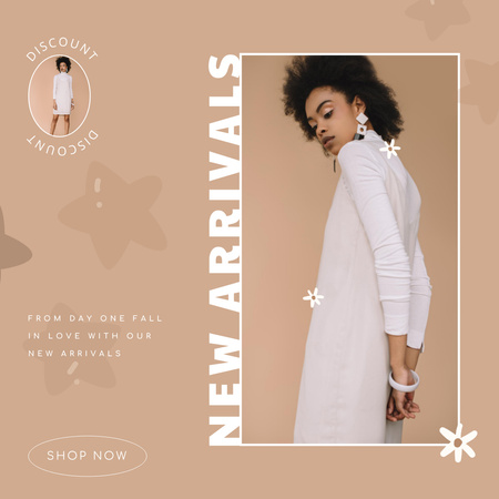 New Fashion Collection Ad with Attractive Woman Instagram tervezősablon