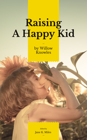 Parenting Guide Girl Smelling Sunflower Book Cover Tasarım Şablonu