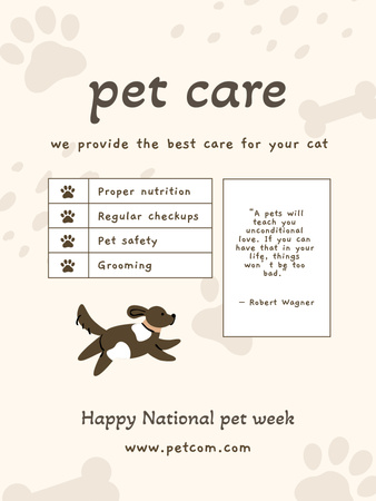 Plantilla de diseño de cuidado de mascotas Poster US 