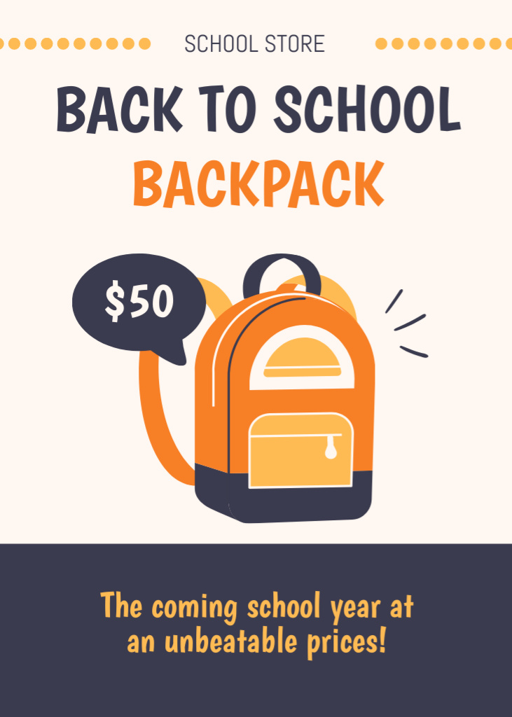 Platilla de diseño Back to School Backpack Sale Flayer