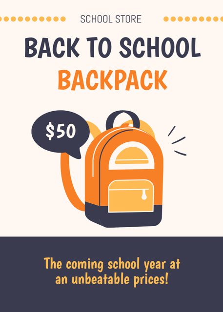 Back to School Backpack Sale Flayer Modelo de Design