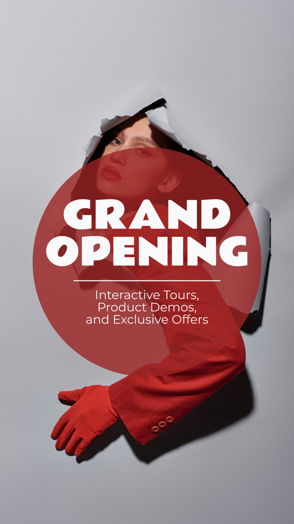 Grand Opening Of Boutique With Exclusive Offers Instagram Story Design Template
