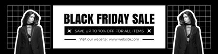 Black Friday Sale of All Fashion Goods for Women Twitter Design Template