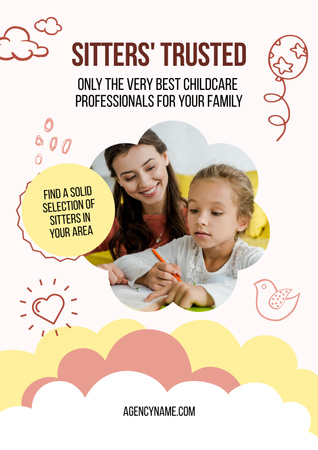 услуги по уходу за детьми Poster – шаблон для дизайна
