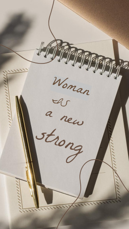 Woman as a new strong handwritten note Instagram Story Design Template