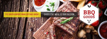 Grillezett húsos grillezett ételek Facebook cover tervezősablon