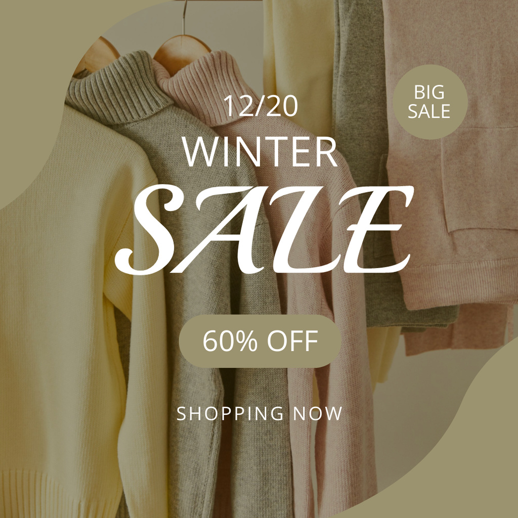 Winter Clothes Sale in Fashion Shop Instagram – шаблон для дизайну