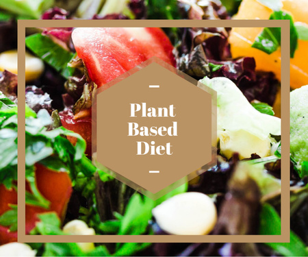 Plantilla de diseño de Healthy Eating Diet Proposal with Vegetables Image Medium Rectangle 