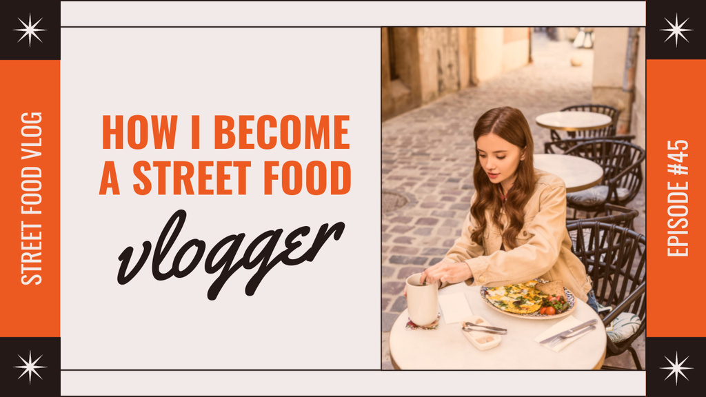 Blog about Street Food Youtube Thumbnailデザインテンプレート
