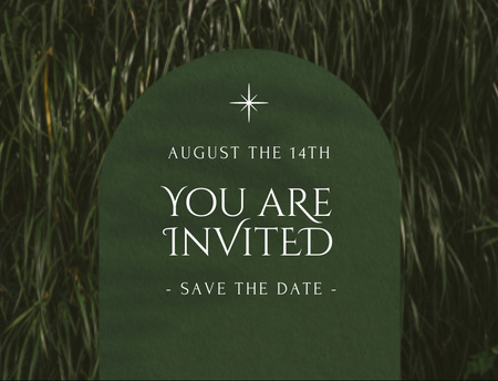 Plantilla de diseño de Wedding Announcement With Green Grass Postcard 4.2x5.5in 