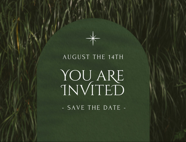Wedding Announcement With Grass Postcard 4.2x5.5in Design Template