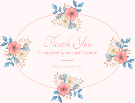 Thank You For Supporting Our Business Thank You Card 5.5x4in Horizontal Design Template