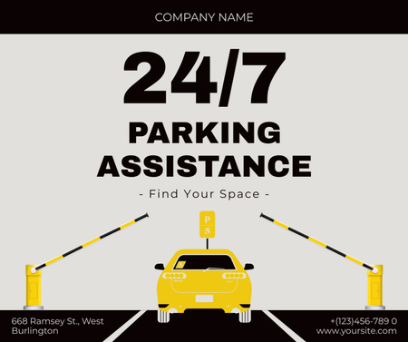 Finding Free Parking Space with Help of Assistant Facebook Design Template