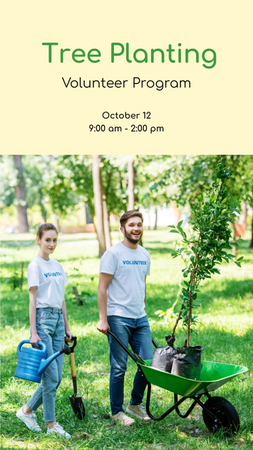 Designvorlage Volunteer Program Team Planting Trees für Instagram Story