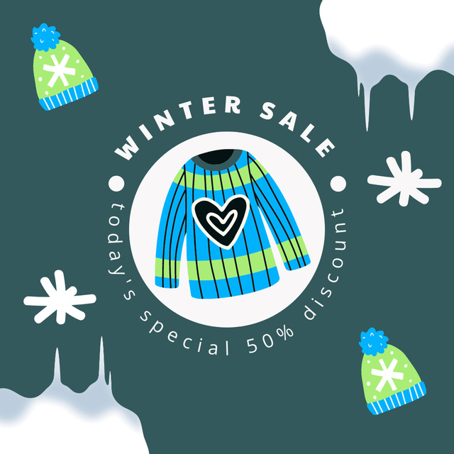 Winter Collection Special Discount Announcement Instagram tervezősablon