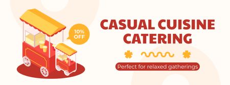 Discount on Offsite Catering with Casual Cuisine Facebook cover Design Template